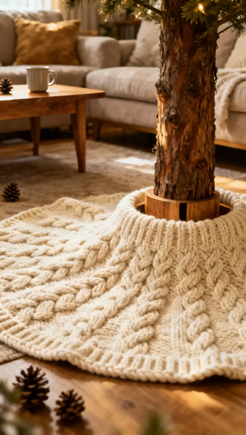 Cable Knit Tree Skirt