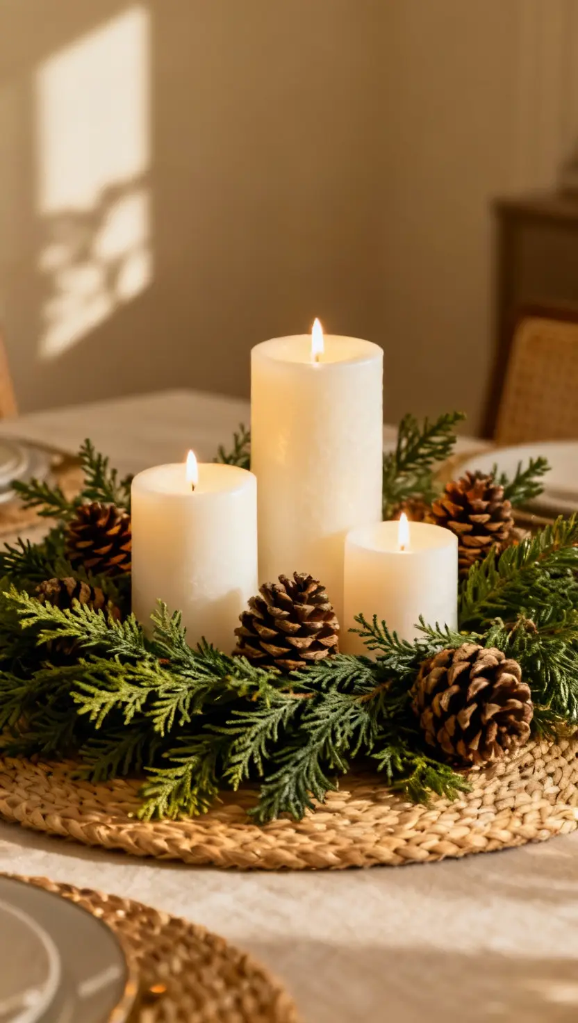 Create a Centerpiece With Candles and Greenery