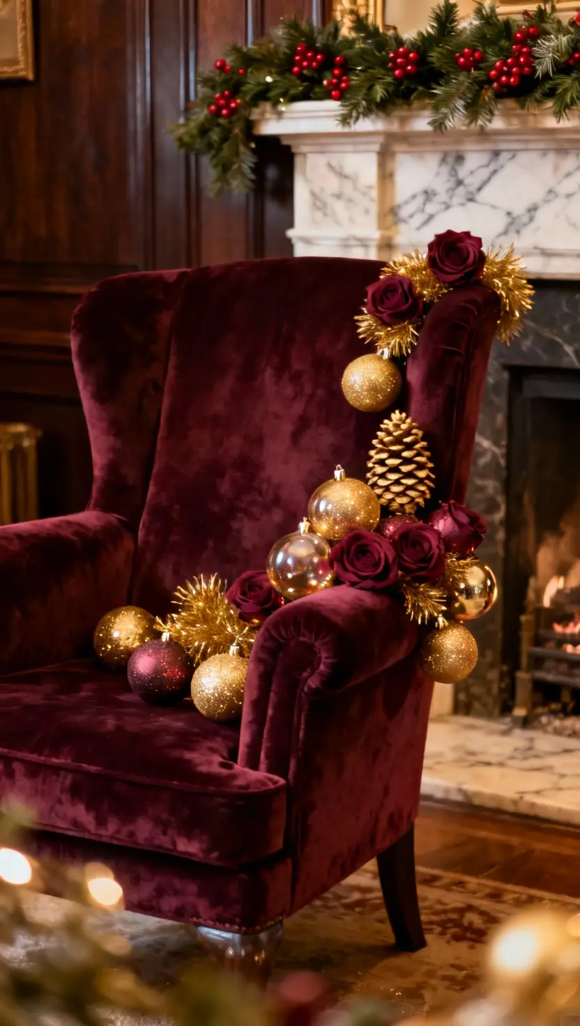 Deep Rose and Gold Accents