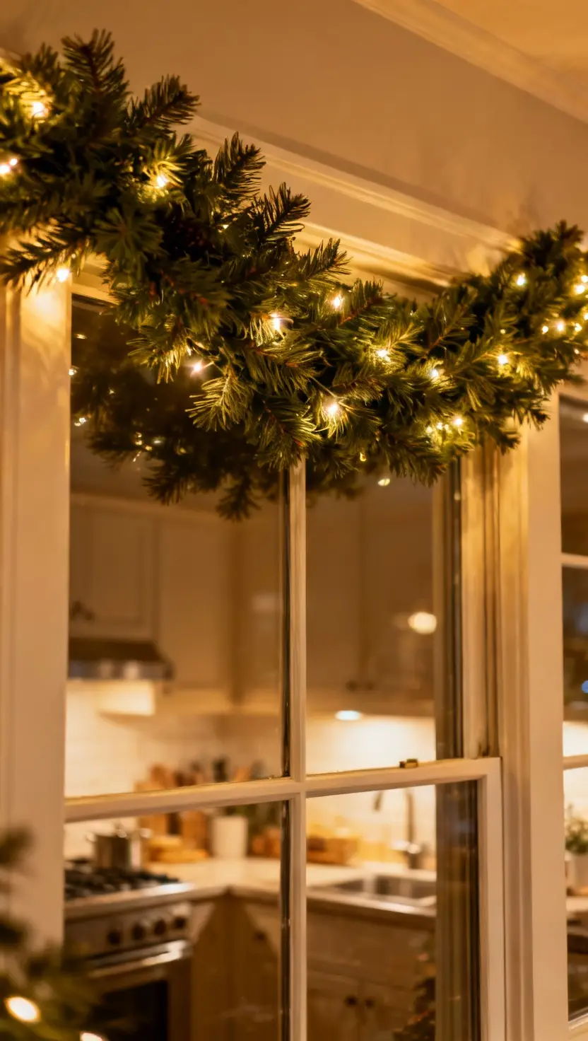 Drape Garland Over Kitchen Windows