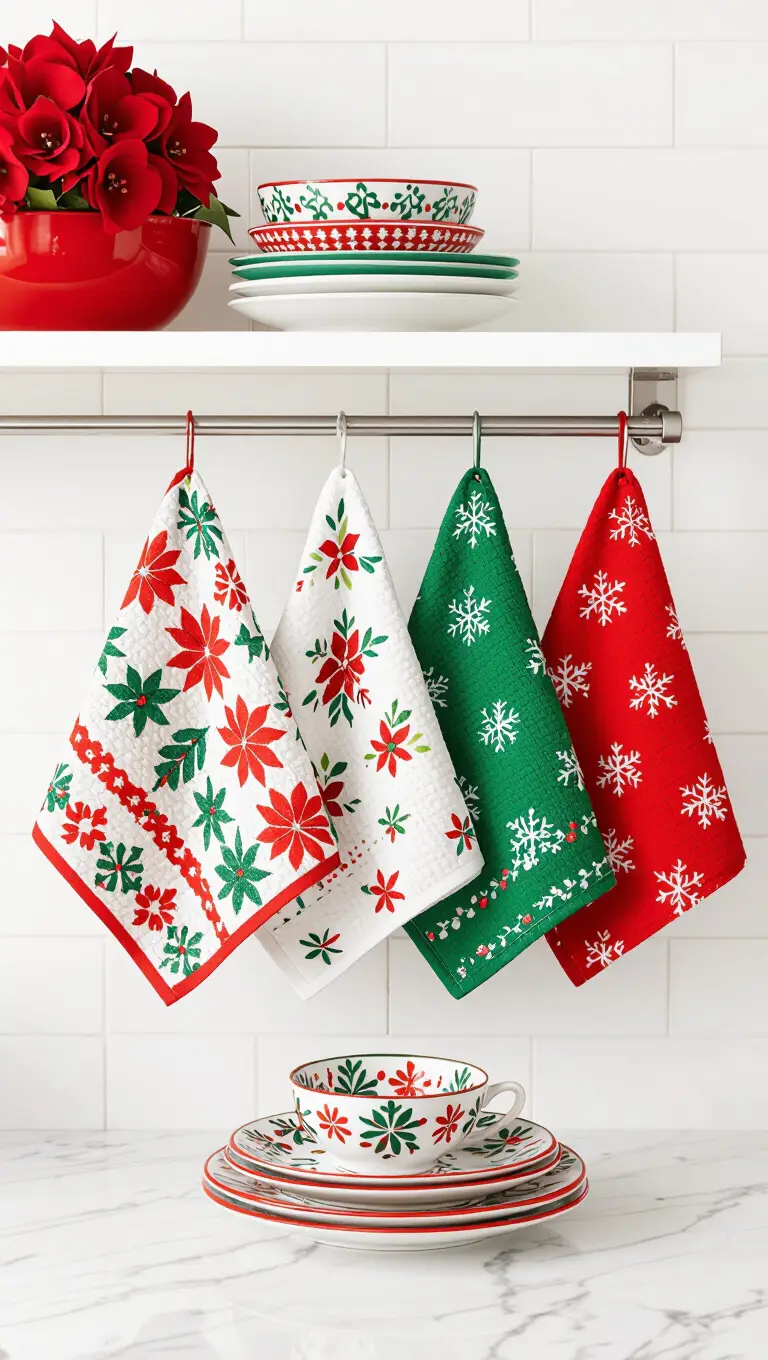 Festive Kitchen Towels and Seasonal Dish Collections