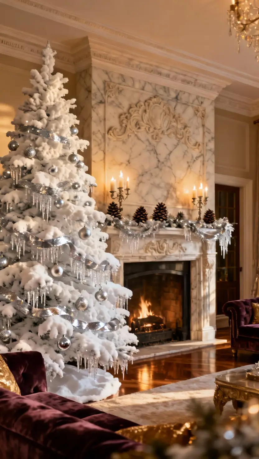 Flocked Christmas Trees