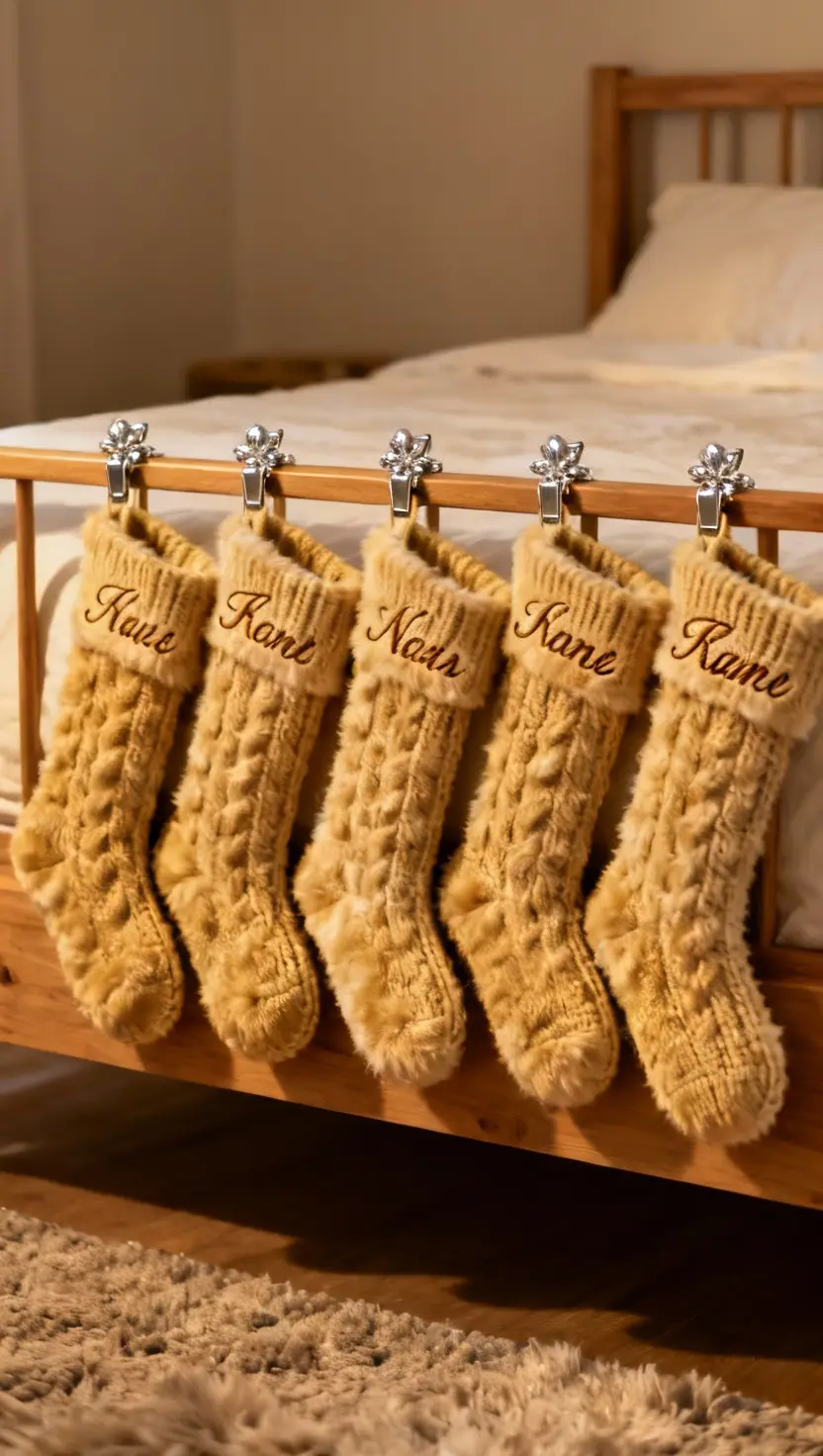 Hang Stockings From Your Bed Frame
