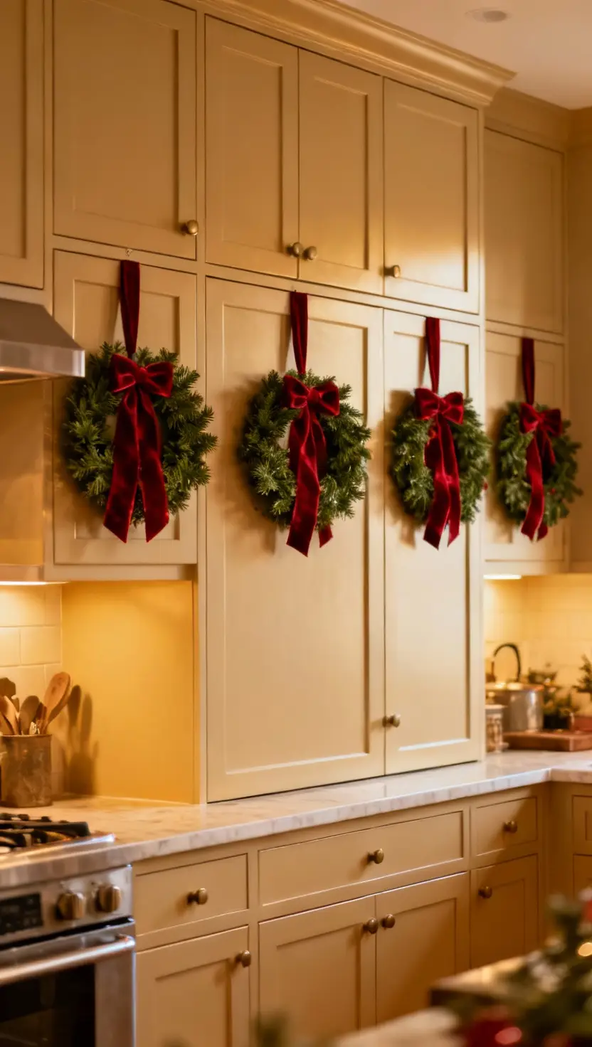 Hang Wreaths on Cabinetry
