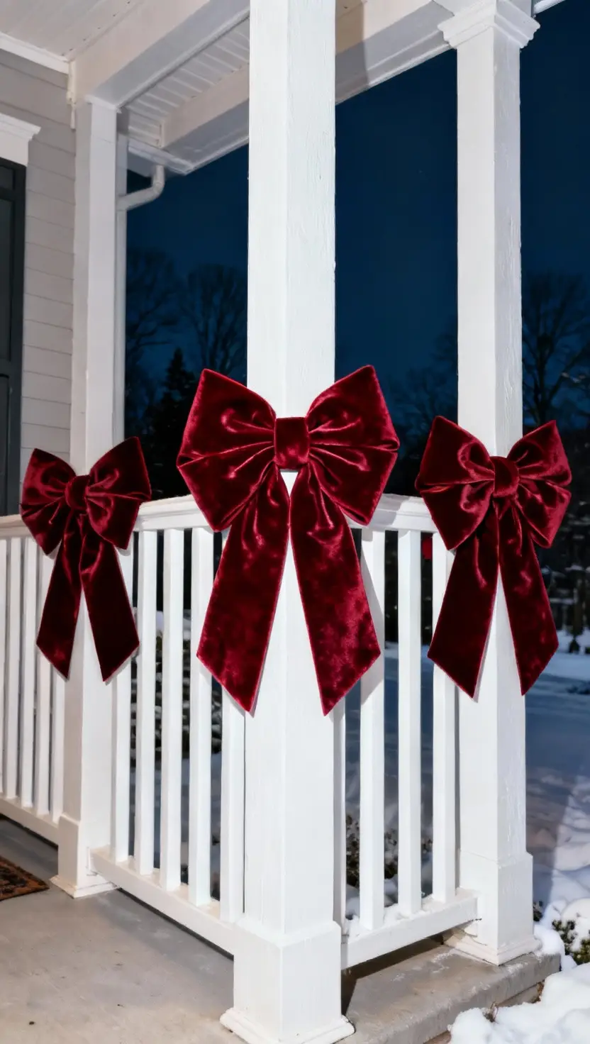 Tie Bows Around Porch Railings and Posts