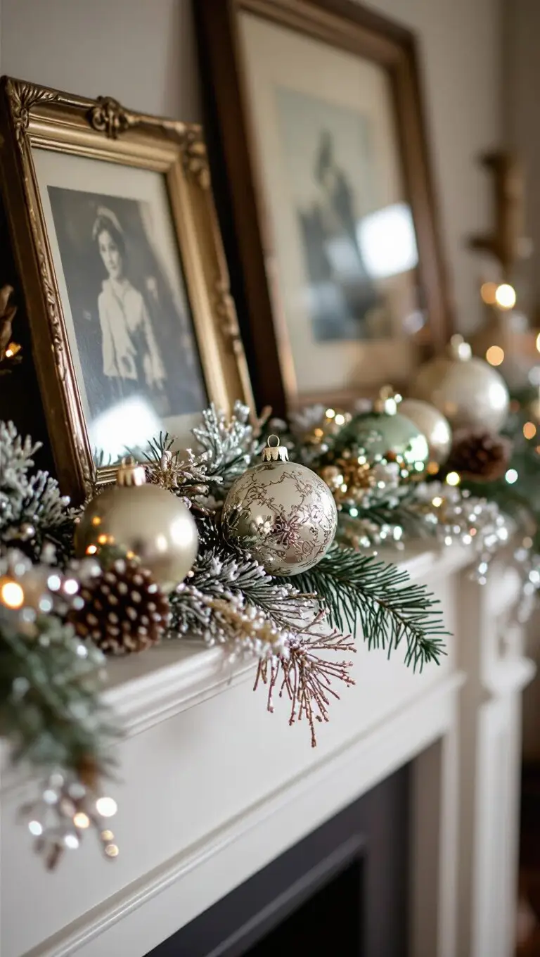 Vintage Christmas Mantel