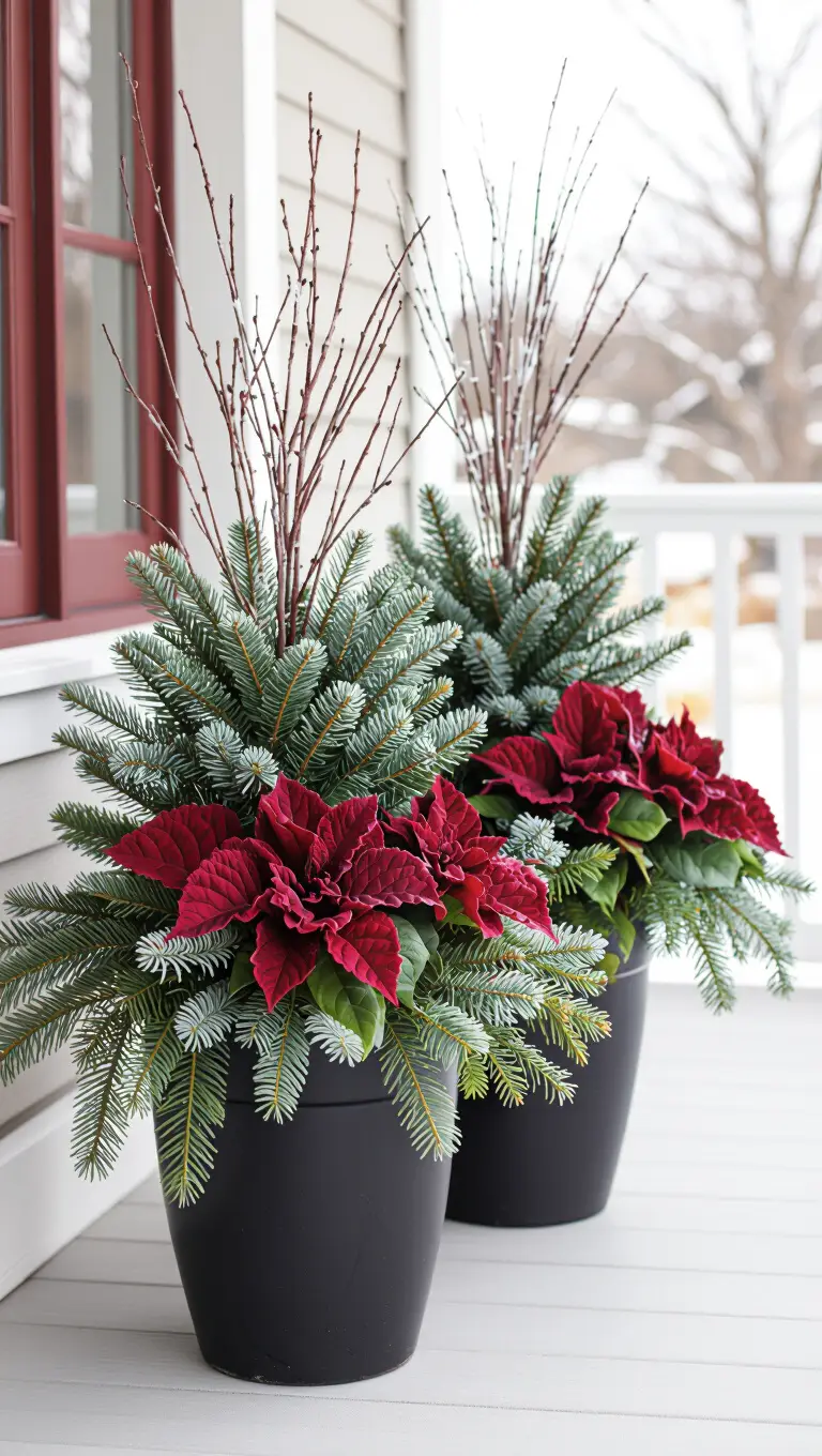 Winter Porch Pots