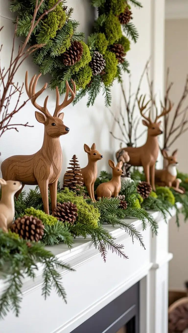 Woodland Christmas Mantel